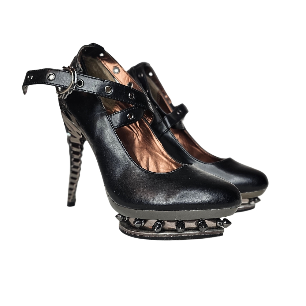 Hades Triton Black Women's High Heels Size 7 Spikes Spine Heel